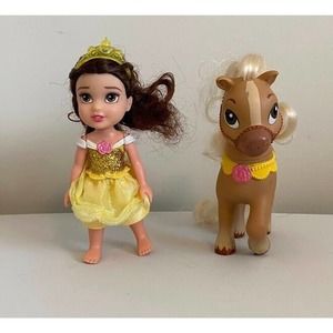 Disney Petite Princess Belle & Philippe Pony Horse Brown Yellow Hard to Find